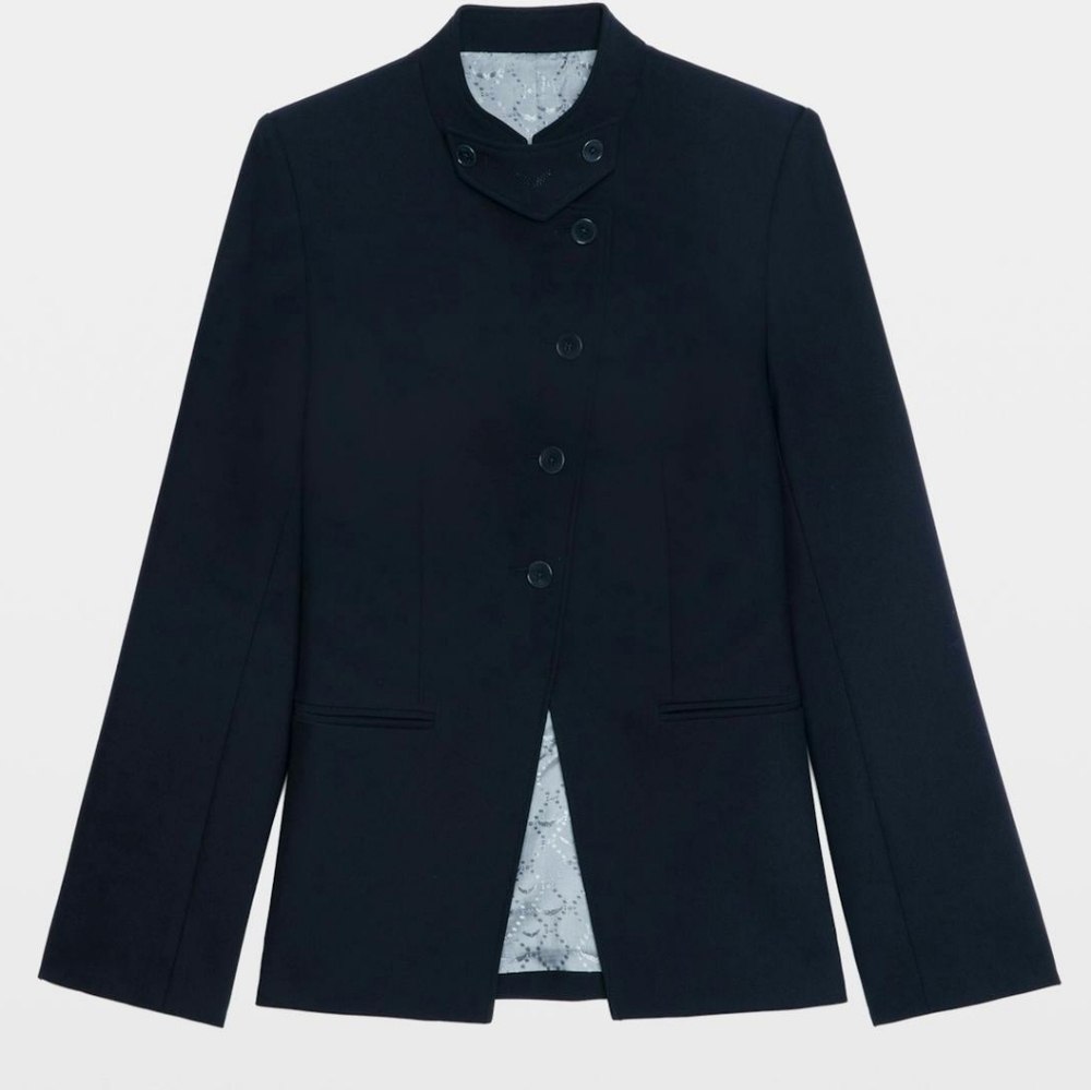 Big Sale! Zadig & Voltaire Verysa Navy Asymmetrical Blazer - Picture 6 of 11